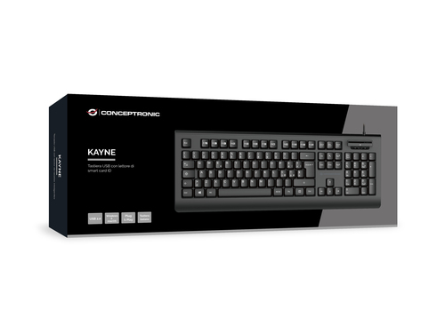 Conceptronic KAYNE01IT USB Keyboard with Smart ID Card Reader, Italian layout – image 5