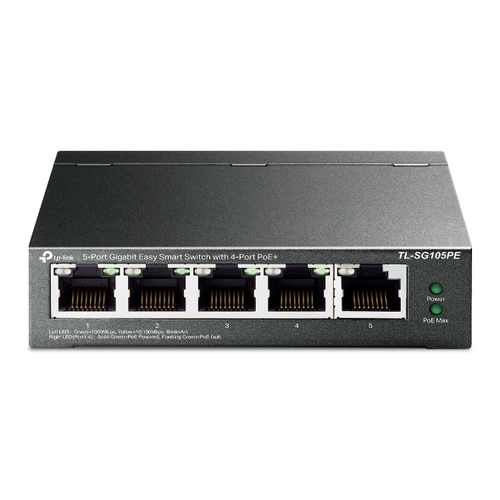 TP-LINK Switch TL-SG105PE 5xGBit 4xPoE+ Unmanaged/Easy Smart Metallgehäuse