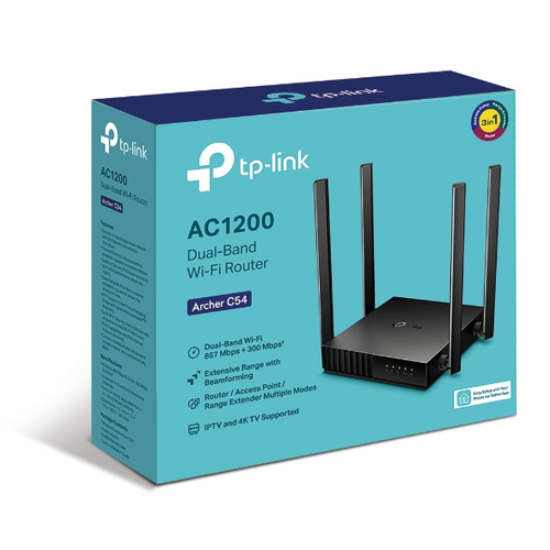 TP-LINK Archer C54 draadloze router Fast Ethernet Dual-band (2.4 GHz / 5 GHz) Zwart, afbeelding 4