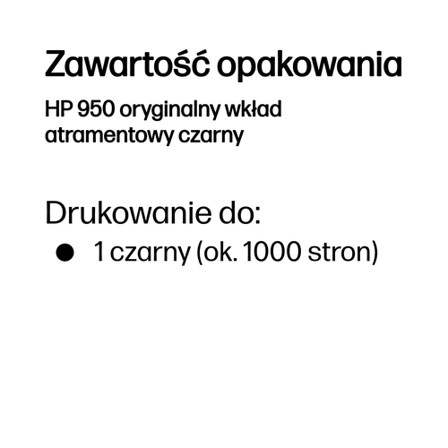 Oryginalny Tusz wkład HP 950 Czarny CN049AE