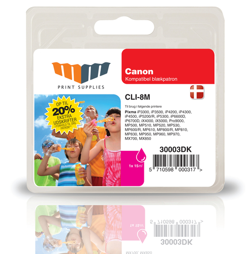 MM Magenta Inkjet Cartridge - Replaces Canon CLI-8M (0622B001) - 20% Extra ink compared to OEM