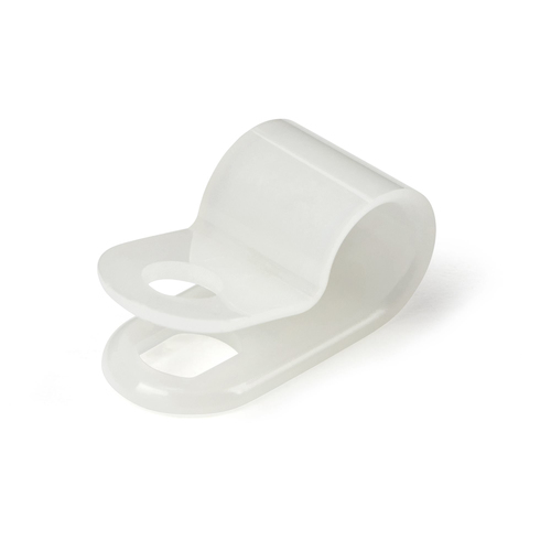 100 R-TYPE SCREW MOUNT CABLE CLAMPS FOR 6MM/0.25IN BUNDLE DIAMETER - NYLON 66 RE