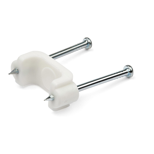 100 MEDIUM CABLE CLIPS WITH NAILS - INTERNAL DIMENSIONS 0.49INX0.31IN - DURABLE