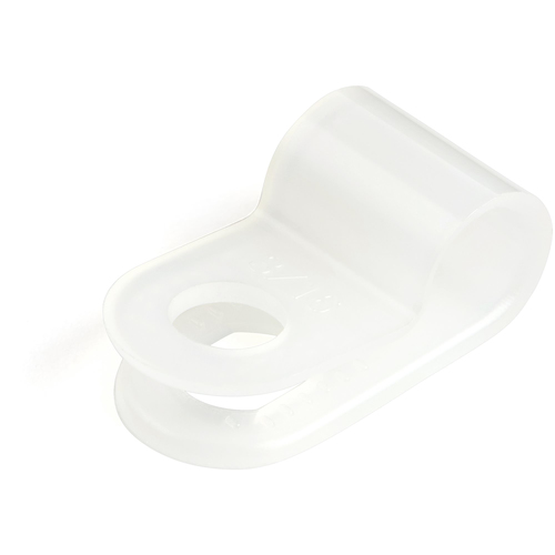 100 R-TYPE SCREW MOUNT CABLE CLAMPS FOR SMALL 5MM/0.19IN BUNDLE DIAMETER - NYLON
