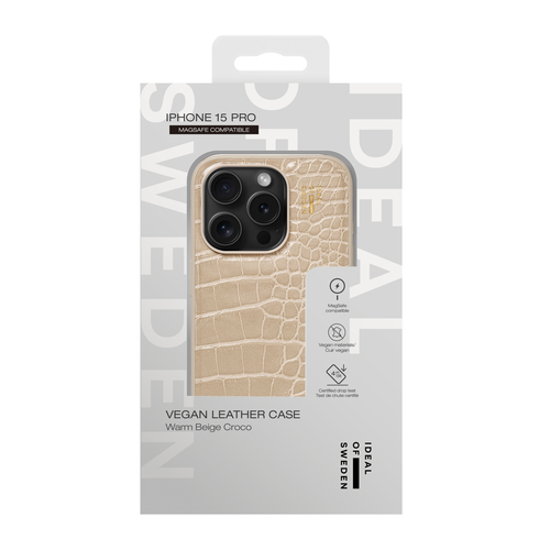 iDeal of Sweden Vegan Leather Case MagSafe iPhone 15 Pro Warm Beige Croco – image 4