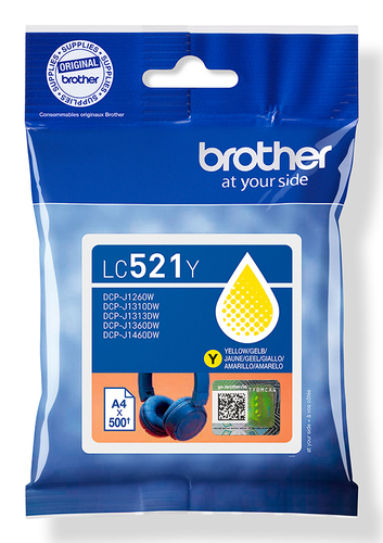 BrotherLC521YYellowInkCart500pages - image 1