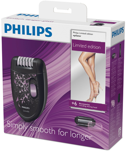 Philips Satinelle HP6424/01 epilator 21 tweezers Black, Violet – image 2