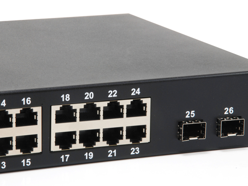 LevelOne 26-Port Gigabit PoE Switch, 2 x SFP, 24 PoE Outputs, 802.3at/af PoE – image 3