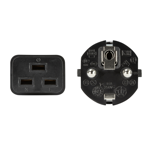 LogiLink Power Cord, CEE 7/7-IEC C19, black, 1,80m, afbeelding 3