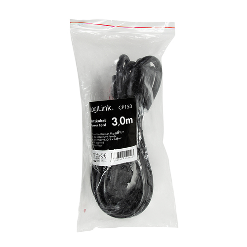 LogiLink CP153 electriciteitssnoer Zwart 3 m CEE7/7 C19 stekker, afbeelding 4