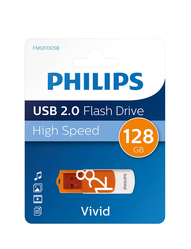 Philips USB 2.0 128GB Vivid Edition Orange, afbeelding 3