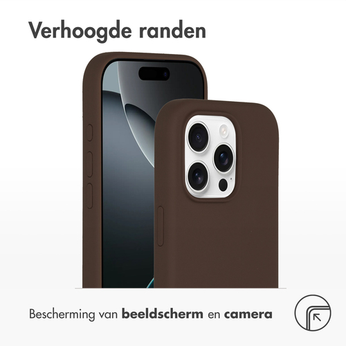 Accezz Liquid Silicone Backcover met MagSafe iPhone 16 Pro Max Telefoonhoesje Bruin, afbeelding 6