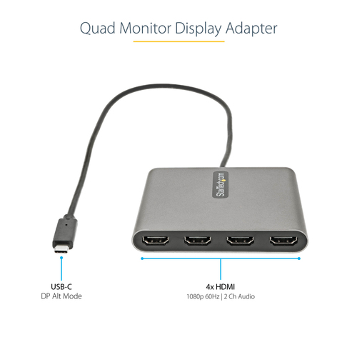 StarTech.com USB C naar 4 HDMI Adapter - Externe Video & Grafische Kaart, afbeelding 5