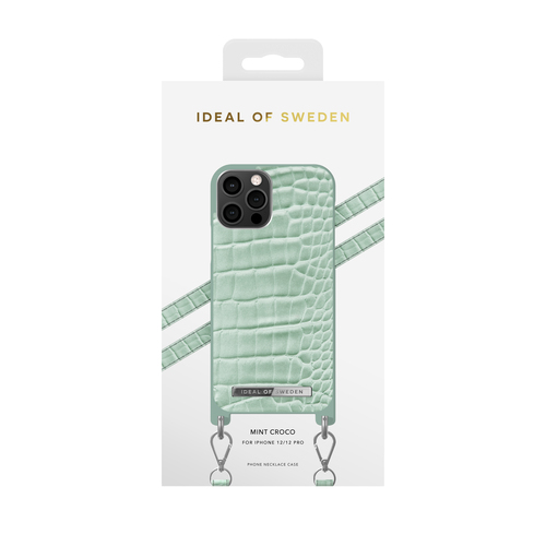 iDeal of Sweden Atelier Necklace Case iPhone 12/12P Mint Croco – image 2