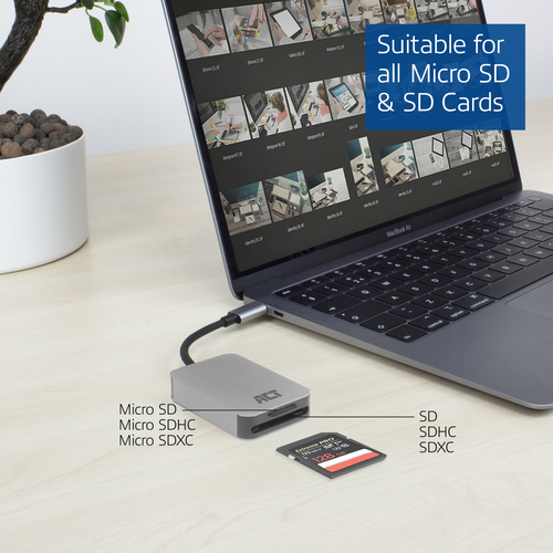 ACT USB-C kaartlezer voor SD en microSD, afbeelding 4