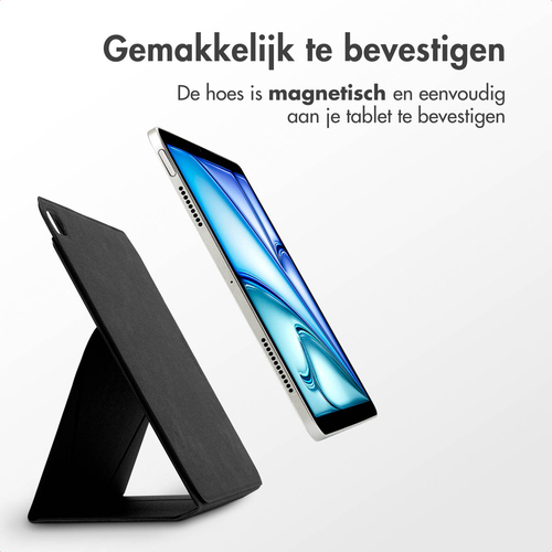 ACCEZZ – High Stand Tablet Case – Bookcase 11″ – Kunst‑leder – Magnetische bevestiging – Verstelbare kijkhoek – zwart, afbeelding 4