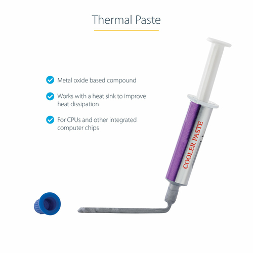 StarTech.com Thermal Paste, High Performance Thermal Paste, Re-sealable Syringes (1.5g), Metal Oxide Heat Sink Compound, CPU Thermal Paste, Thermal Glue, RoHS / CE - GPU Grease Heat-sink paste for processor 1-pack – billede 2