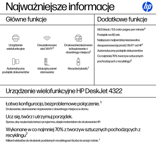 HP Inc. Urządzenie wuelofunkcyjne DeskJet 4322 All-in- One A24HNB