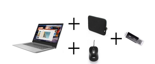 Lenovo IdeaPad Slim 1 + WE Neoprene cover + WE Optical Mouse + Silicon, 14", 4 GB RAM, 64 GB EMMC