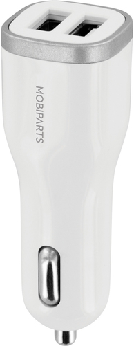 Mobiparts Car Charger Dual USB 4.8A White