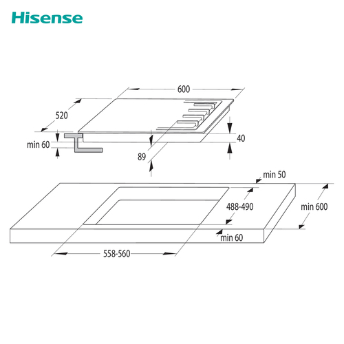 Hisense GM643XHC hob Stainless steel Built-in – image 9