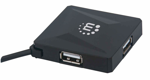 Manhattan 164818 jaotur USB 2.0 480 Mbit/s Must