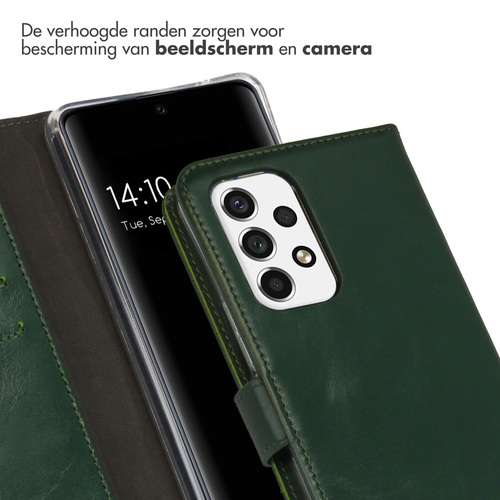 Selencia Echt Lederen Bookcase Samsung Galaxy A53 - Groen, afbeelding 4