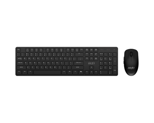 MSI FORGE K200 WIRELESS COMBO US клавиатура Мышь входит в комплектацию Дом/офис USB QWERTY Международный американский стандарт Черный