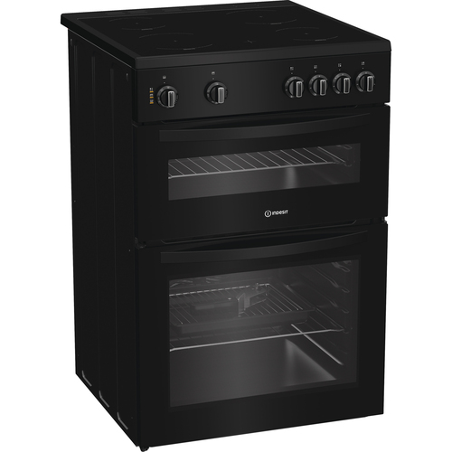 Indesit IDE6VMB 60cm Wide Single Oven Electric Cooker with Ceramic Hob - Black - A Rated, Black - image 3
