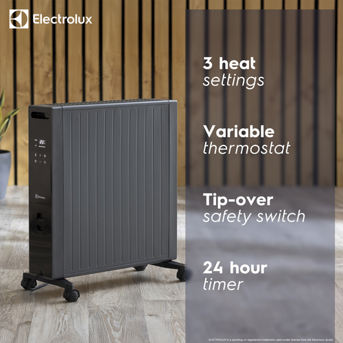 Electrolux 2000W Digital Oil Filled Radiator - Grey Grey - image 2