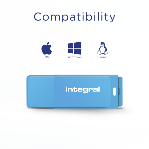 Integral 64GB USB2.0 DRIVE NEON BLUE – image 4