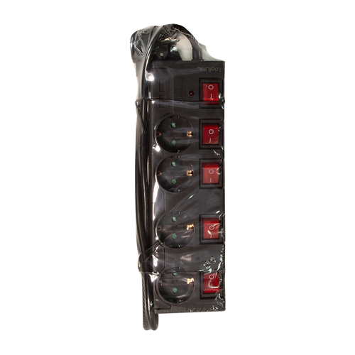 LogiLink stekker omlijsting 4-lade ,4xCEE 7/3,m. 5Schalter,zwart, afbeelding 3