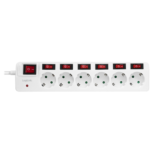 LogiLink stekker omlijsting 6-lade ,6xCEE 7/3,m. 7Schalter,weiÃ, afbeelding 2