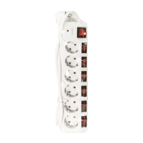 LogiLink stekker omlijsting 6-lade ,6xCEE 7/3,m. 7Schalter,weiÃ, afbeelding 3