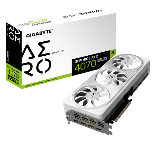 TARJETA DE VIDEO GIGABYTE GV-N407SAERO OC-12GD RTX 4070 SUPER 12GB GDDR6 PCIE 40 1HDMI 3DP - GV-N407SAERO OC-12GD