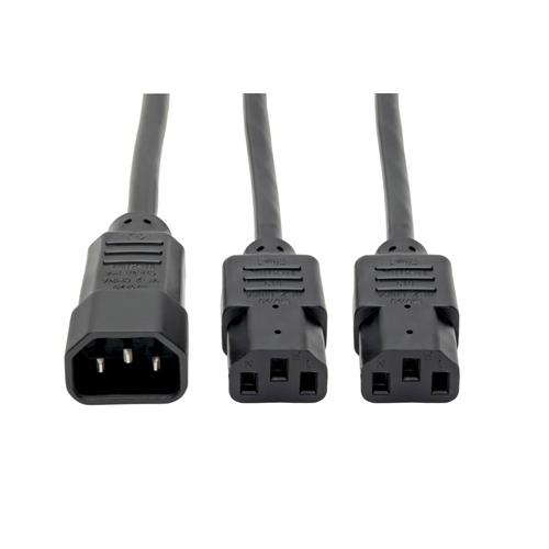 P004-006-2C13 Cable de extensión C14 a 2xC13 10A 18AWG 6 &#39;de Tripp Lite para computadora de 6 pies