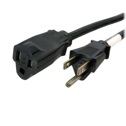 PAC10120 CABLE DE 6M DE EXTENSION DE ALIMENTACION - NEMA 5-15R A NEMA 5-15P - 13A 125V 16AWG - CABLE DE EXTENSION DE CORRIENTE PARA COMPUTADORAS - CABLE DE RESPUESTO DE CORRIENTE - UL PAC10120