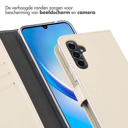 Selencia Echt Lederen Bookcase Samsung Galaxy A34 (5G) - Greige, afbeelding 4