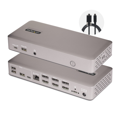 TRIPLE-MONITOR USB4 DOCKING STATION, 4K 60HZ HDMI OR DISPLAYPORT, UP TO 100W LAP