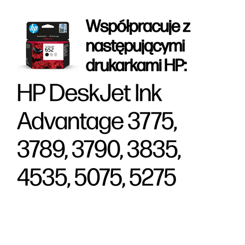 Oryginalny wkład tusz HP 652 (F6V25AE) Czarny (Black)