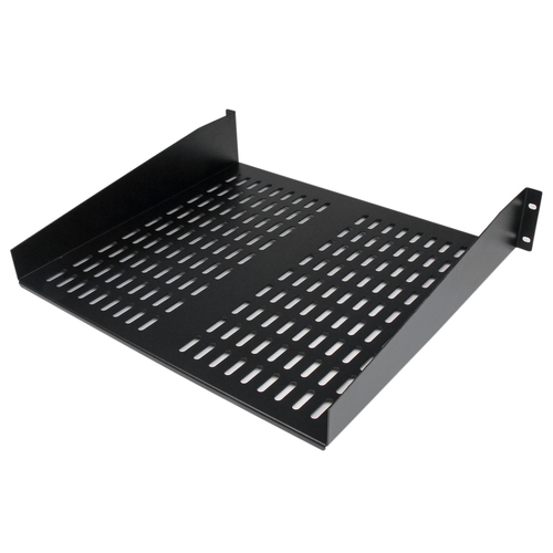 StarTech.com 2U Server Rack Shelf - Universal Vented Cantilever Tray for 19 Network Equipment Rack & Cabinet - Heavy Duty Steel - 50lb - 16 Deep (CABSHELFV) Rackhylde Sort – billede 2
