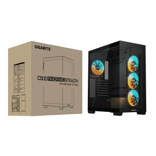 Gigabyte C500 Panoramic Stealth Tempered Glass Case - Black - image 8