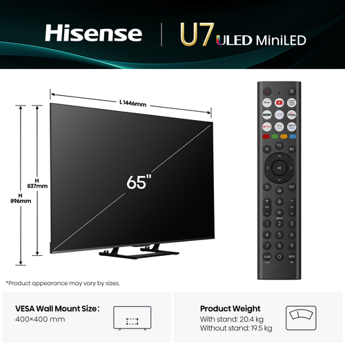 Hisense U7QTUK 65 inch Smart 4K Ultra HD Mini-LED TV - image 4