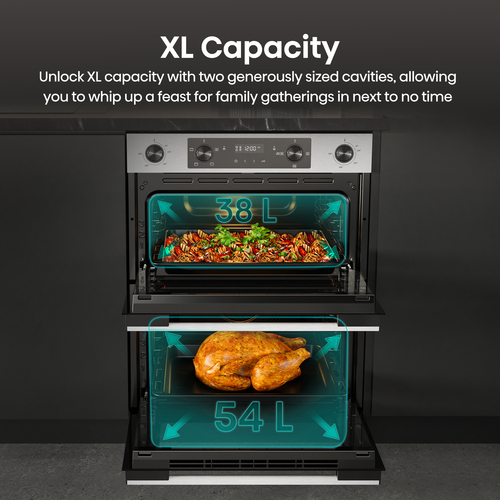 Hisense Hi6 BUD714221CX Built Under Electric Double Oven - Stainless Steel - A/A Rated, Stainless Steel - image 3