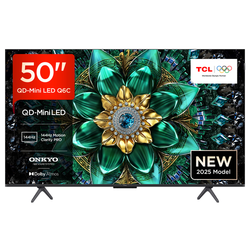 Tcl Q6C 50" 4K Ultra HD Qled Smart Google TV [2025] - 50Q6C-UK, Silver - image 1