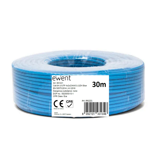Ewent IM1221 cable de red Azul 30 m Cat6a U/UTP (UTP) Alrededor