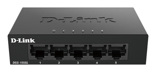 D-Link DGS-105GL Неуправляемый Gigabit Ethernet (10/100/1000) Настольный Черный