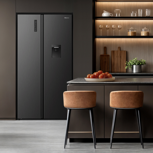 Hisense RS3P558NMFD PureFlat American Side-By-Side Fridge Freezer - D Rated - Black Stainless – image 2