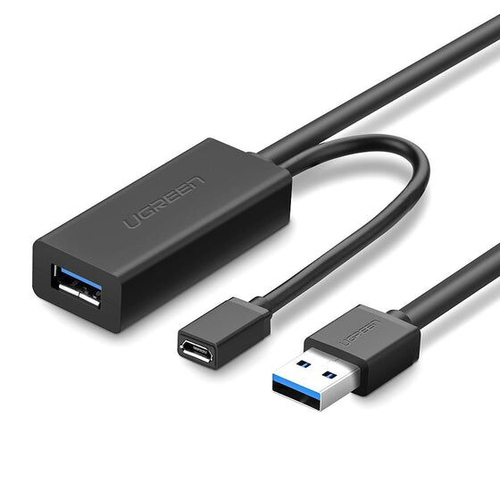 20827 Cable de Extensión Activo USB 30 con puerto de alimentación Micro USB / 10 Metros / USB 30 a 5Gbps / No requiere controlador / Ideal para impresoras consolas Webcam etc 20827