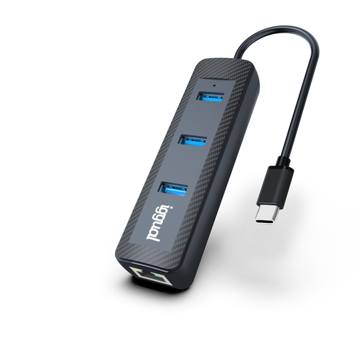 iggual IGG317884 laptop dock/port replicator USB 3.2 Gen 1 (3.1 Gen 1) Type-C Black, Carbon